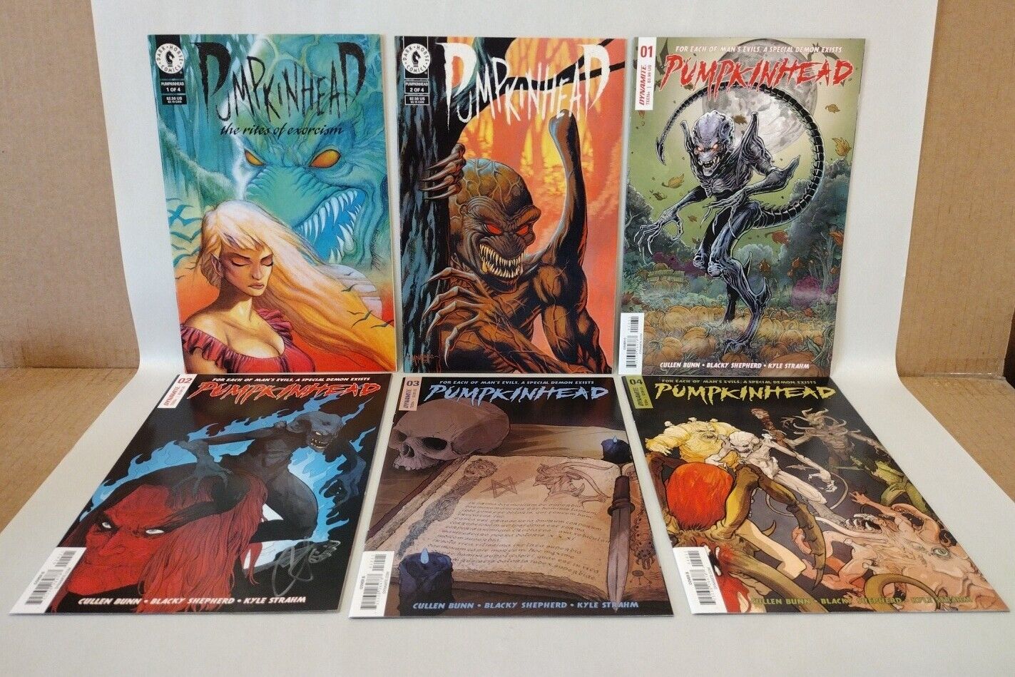 Pumpkinhead Comic Lot Set Dark Horse Rites Of Exorcism + 2018 Dynamite #1-4 