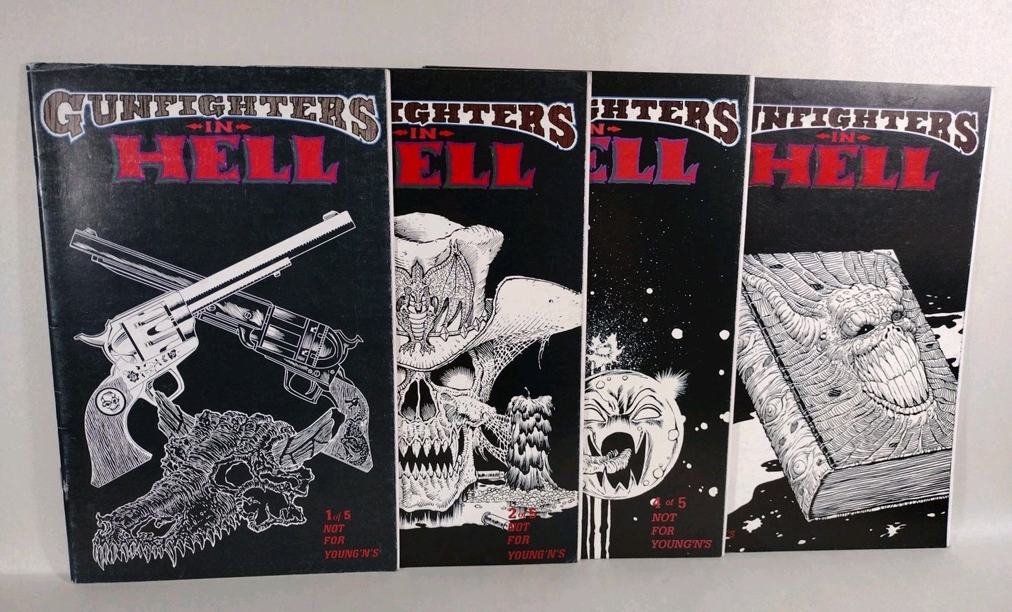 Gunfighters In Hell (1993) Rebel Studios Joe Vigil Comic Lot Set #1 2 4 5