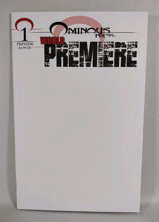 World Premiere 1 (2016) OMINOUS PRESS Blank Sketch Variant Comic Bart Sears NM