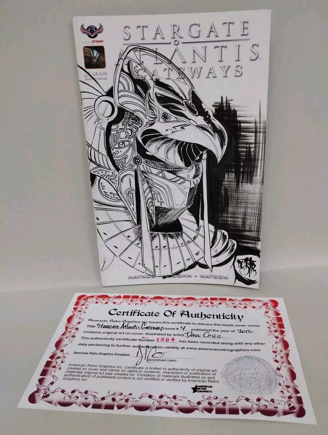 Star Gate Atlantis Gateways 4 (2016) AM Comic Sketch Cover W Original DCastr Art