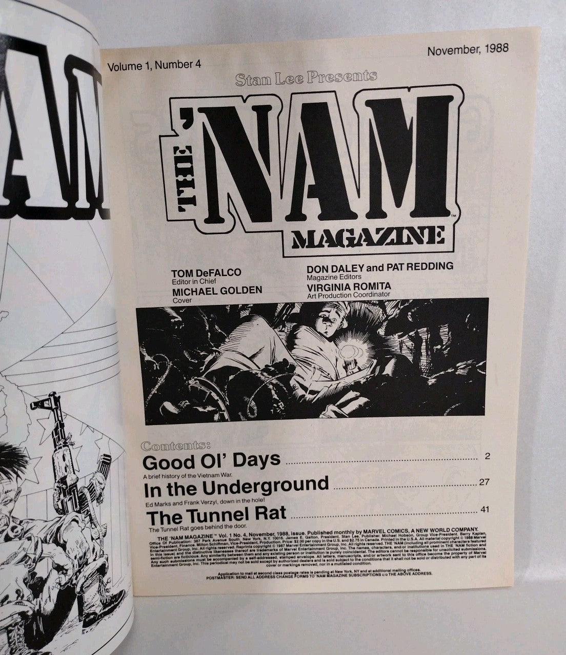 The NAM Magazine (1988) Marvel Comic Lot Set #1 2 3 4 5 Michael Golden FN