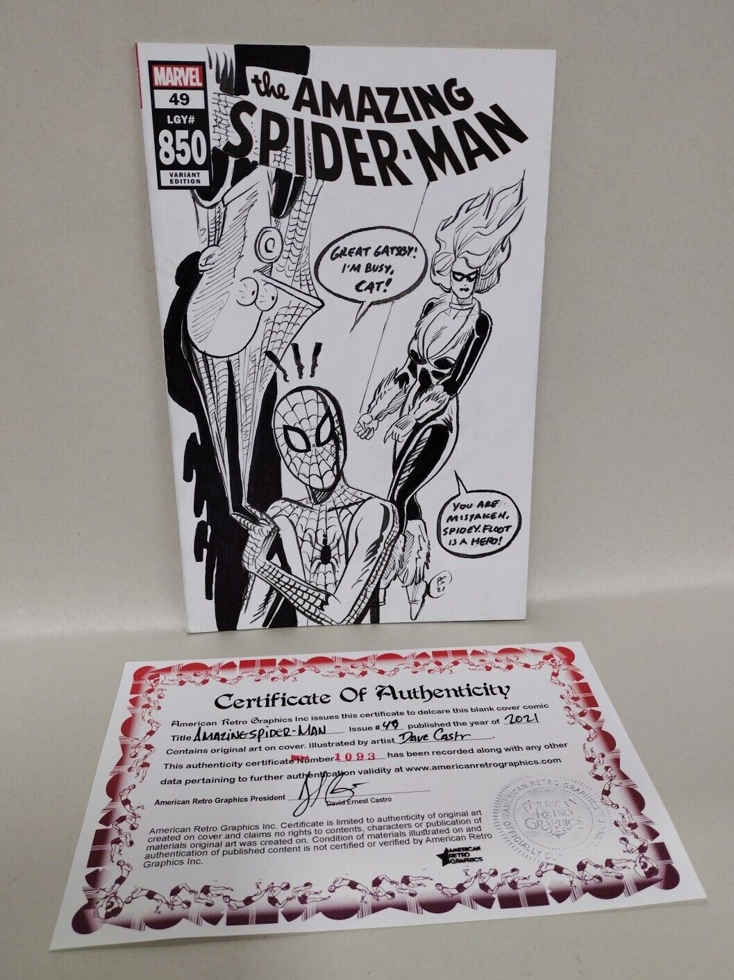 Amazing Spider-Man #49 Sketch Variant Cover Comic W Original Paul Shurar Art