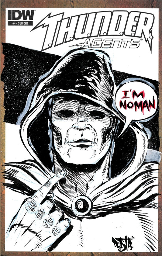 Thunder Agents #4 (2014) Blank Variant Comic Original DCastr Art COA