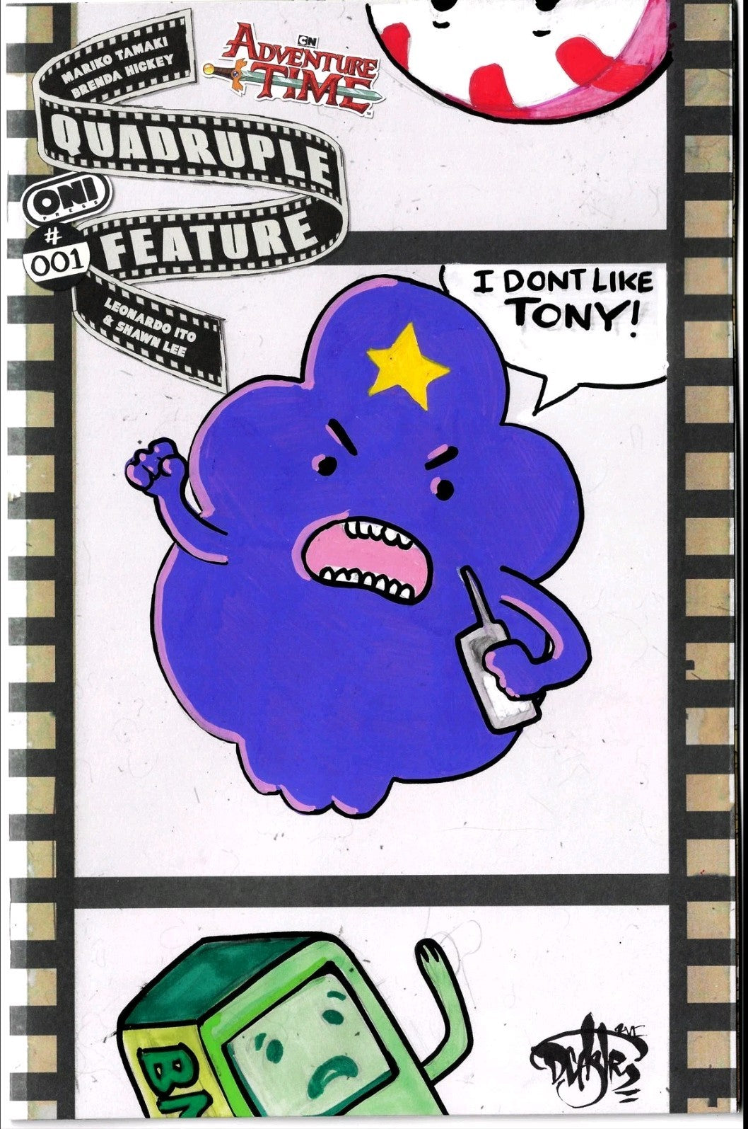 Adventure Time Quadruple Feature #1 Oni Press Sketch Cover W Original DCastr Art