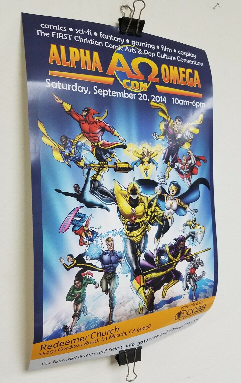 Alpha Omega Christian Comic Con 2014 11X17" Promotional Poster 1st Year Event