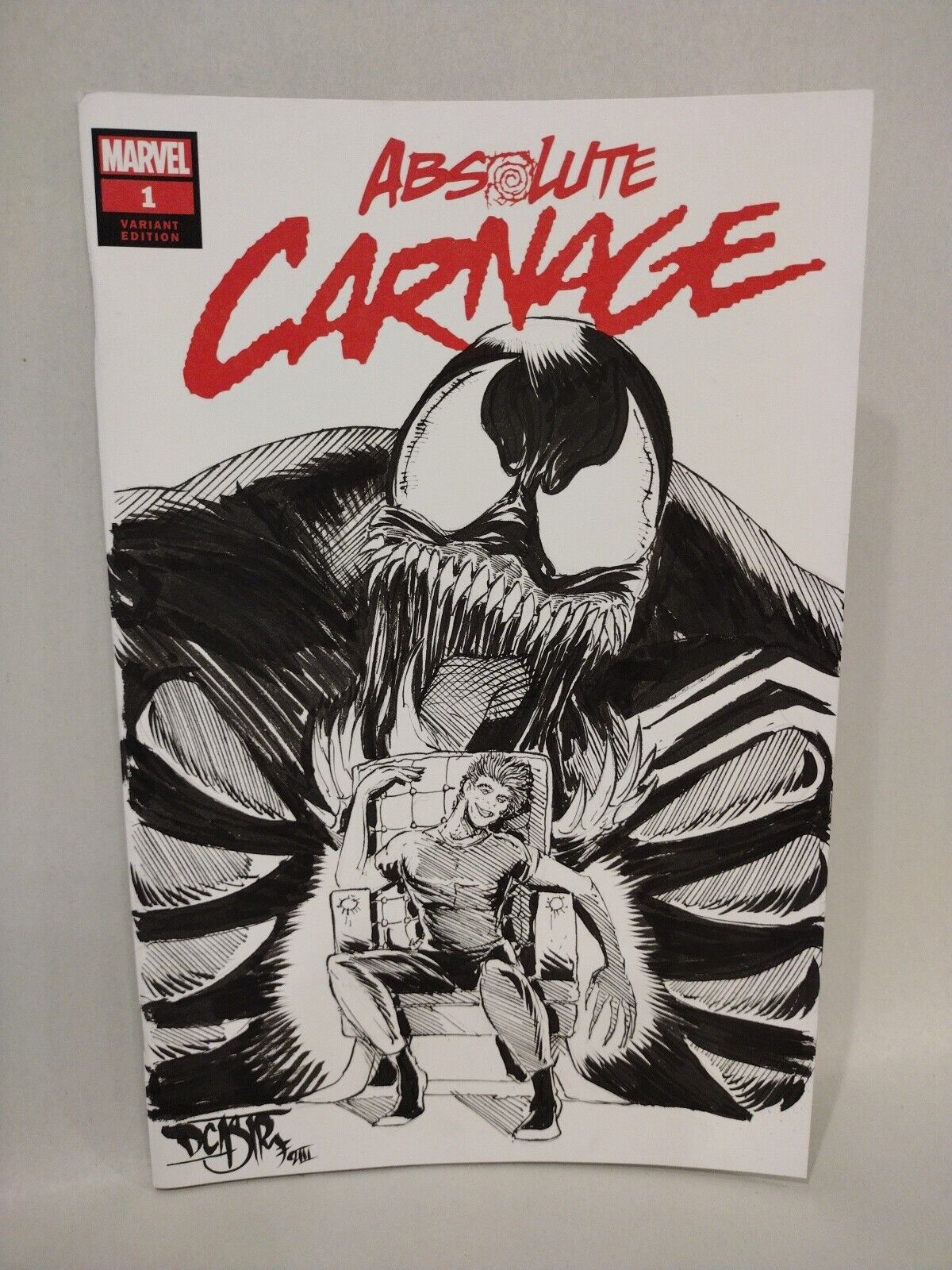 ABSOLUTE CARNAGE #1 Blank Sketch Variant Cover Comic W Original Dcastr Venom Art