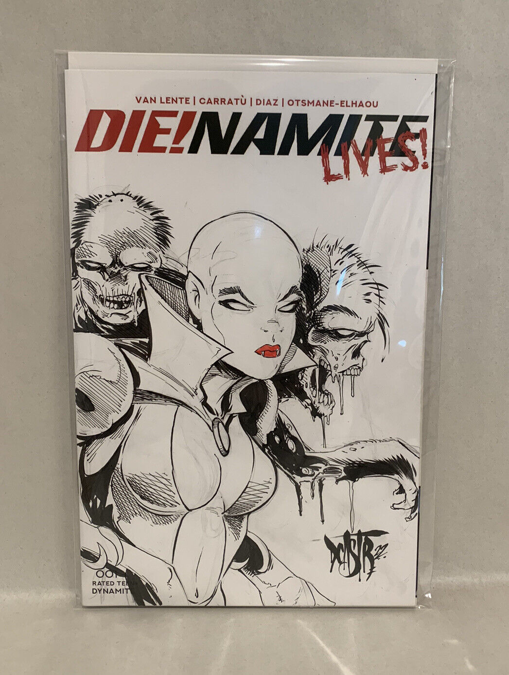 DIE!NAMITE LIVES #1 Blank Variant Cover Comic 2021 W Original Art Dave Castr