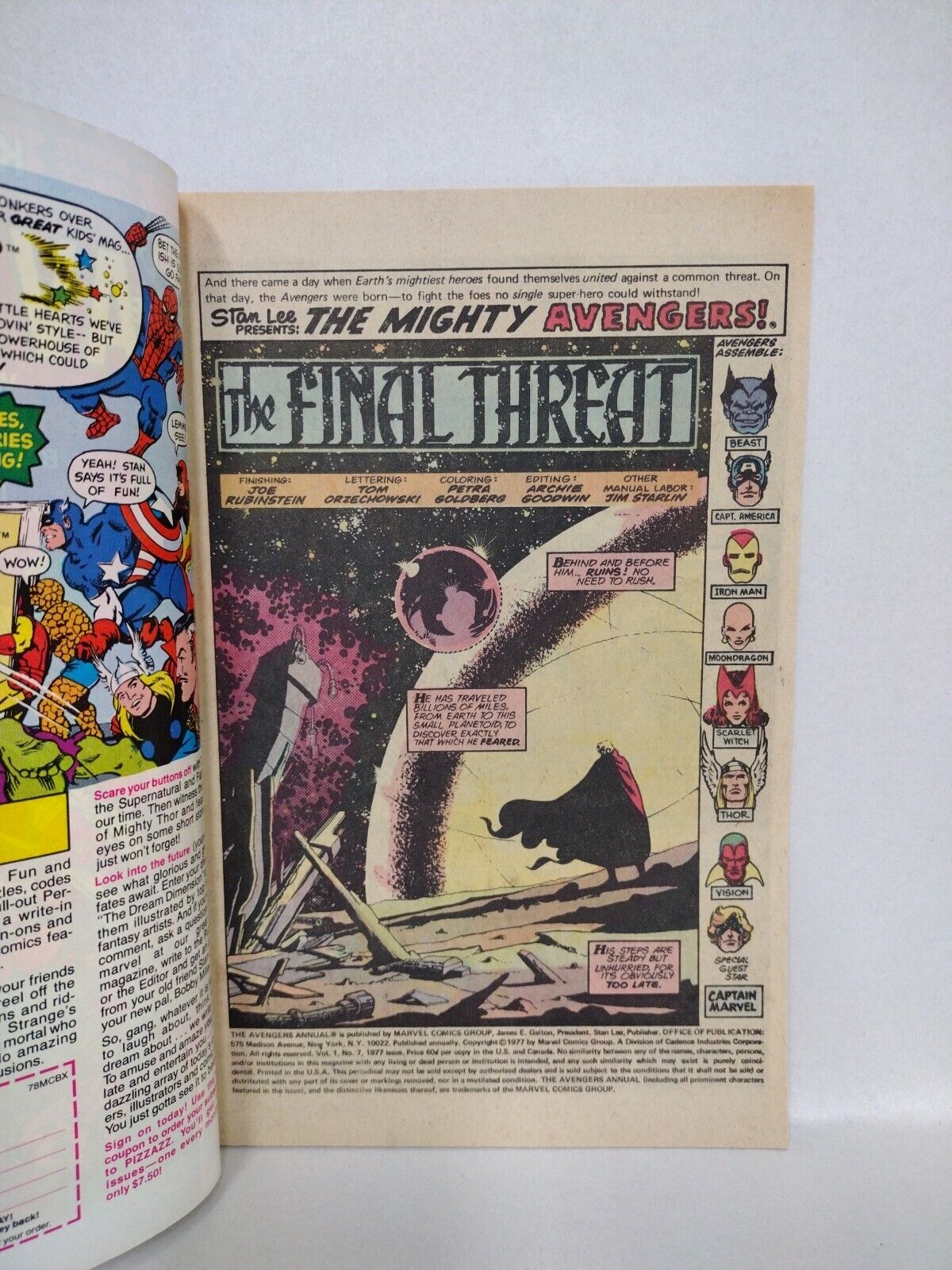 Avengers Annual #7 (1977) Marvel Comic Thanos Death Of Adam Warlock Starlin F-VF