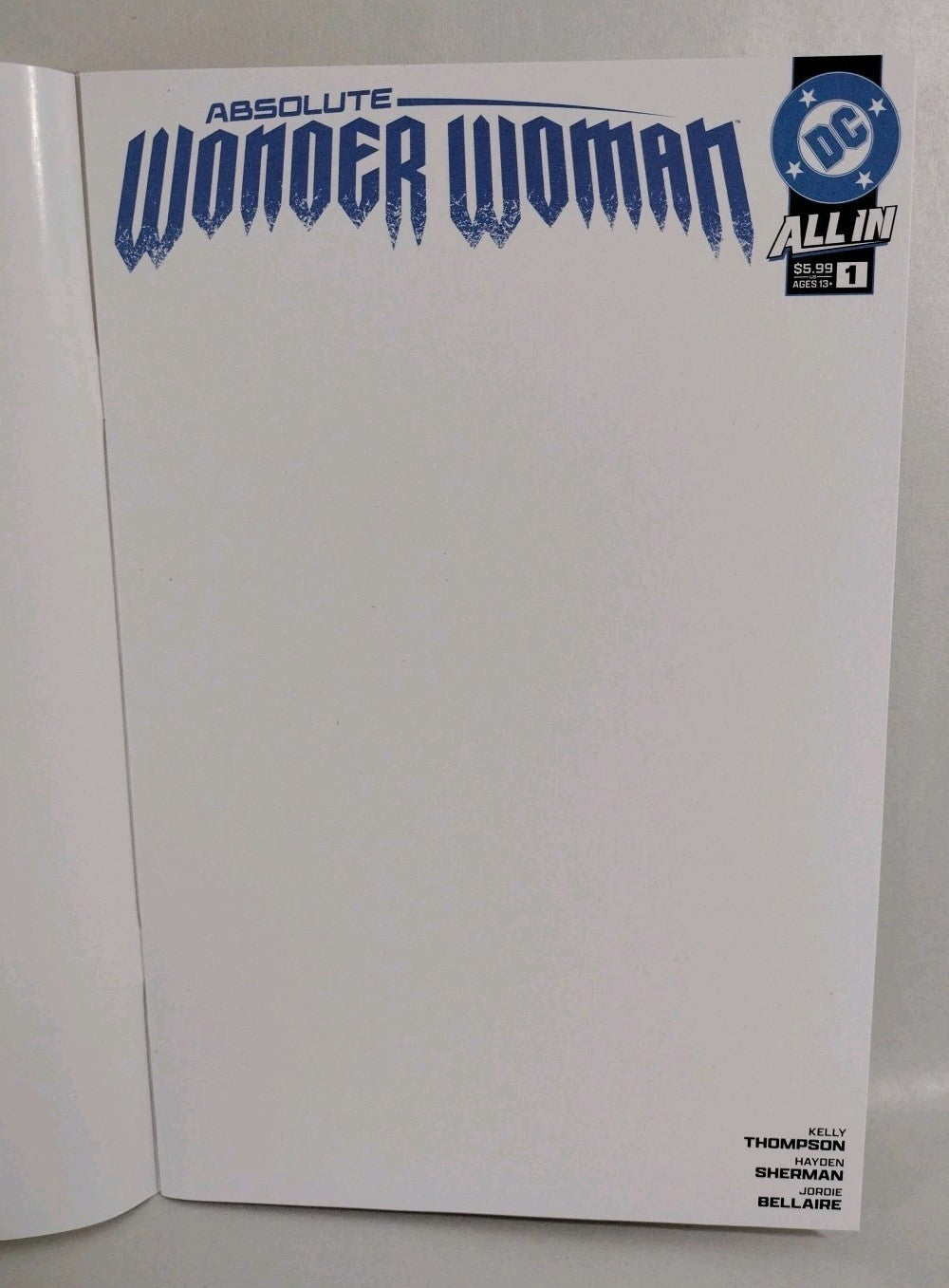 Absolute Wonder Woman #1 (2024) DC Comic Blank Sketch Variant Cover