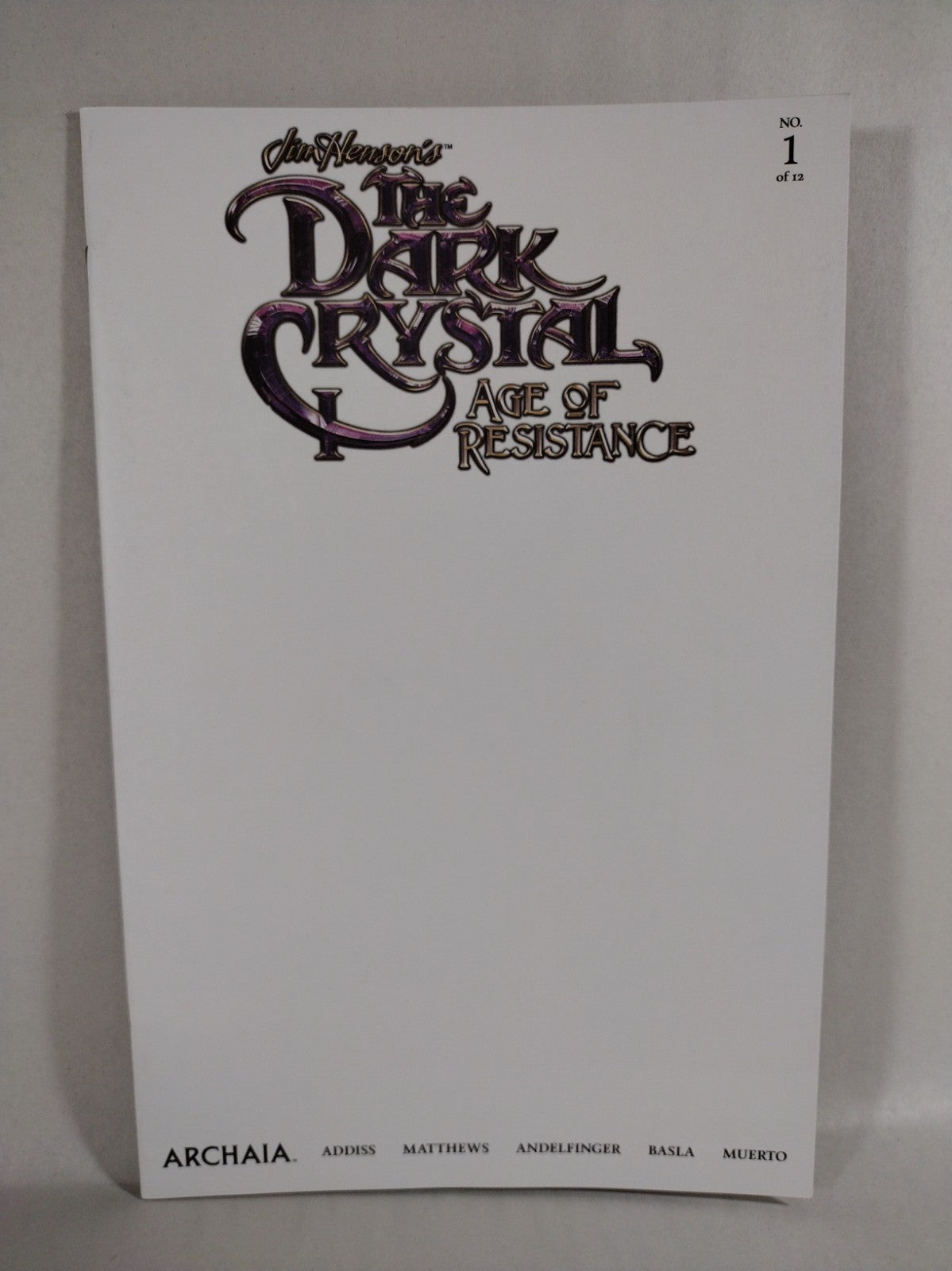 Dark Crystal Age of Resistance #1 (2019) Archia Blank Variant Corrected Cover NM