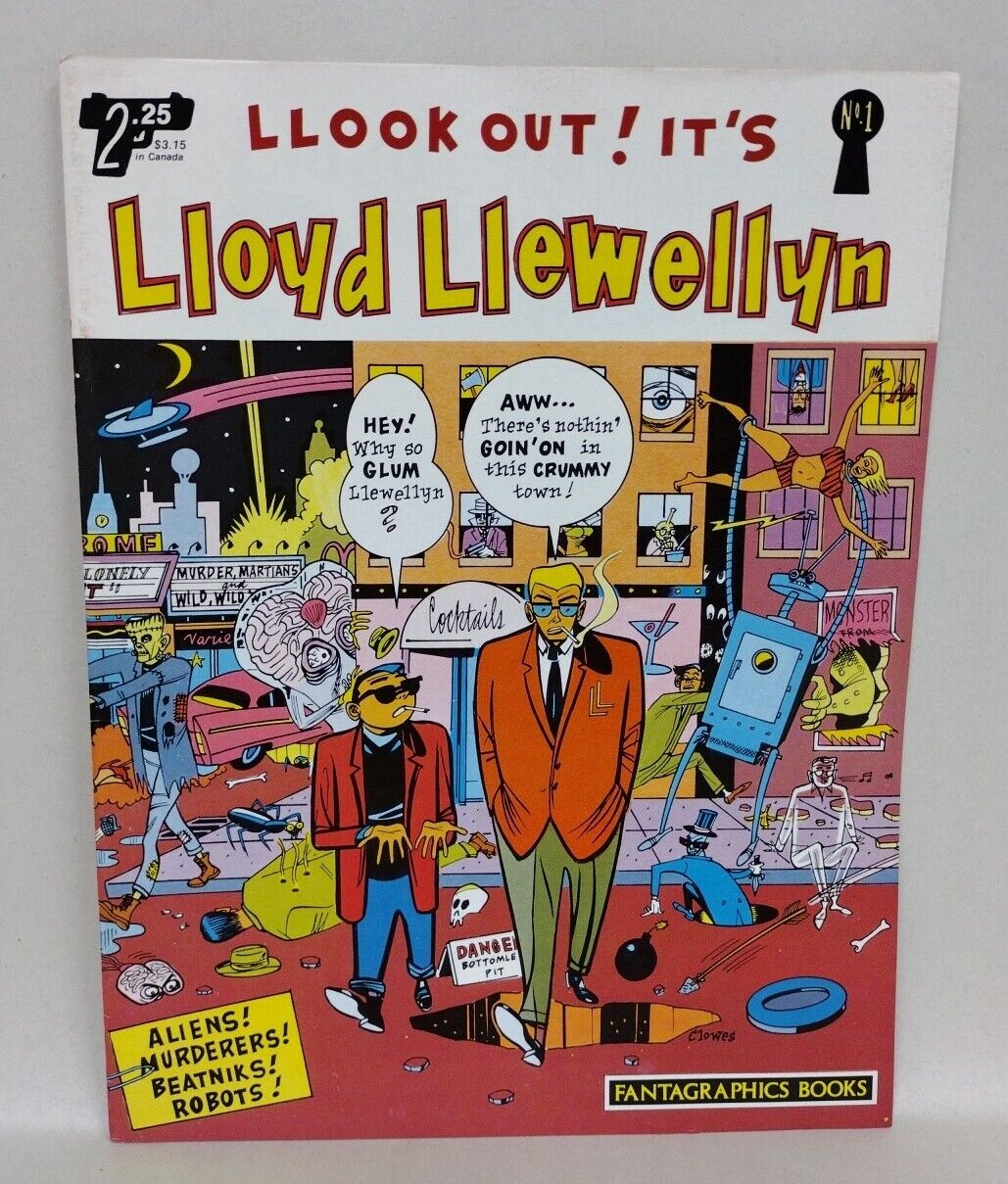 Lloyd Llewellyn (1986) #1 Daniel Clowes Fantagraphics Comic Magazine 1st Print 