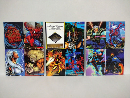 Marvel Comics (1994 1995) Universe Annual Uncut Fleer Promo Sheet Lot Set