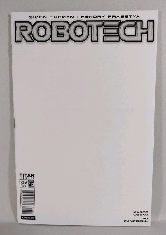 Robotech #13 (2018) Titan Comic Blank Sketch Variant Cover VF-NM