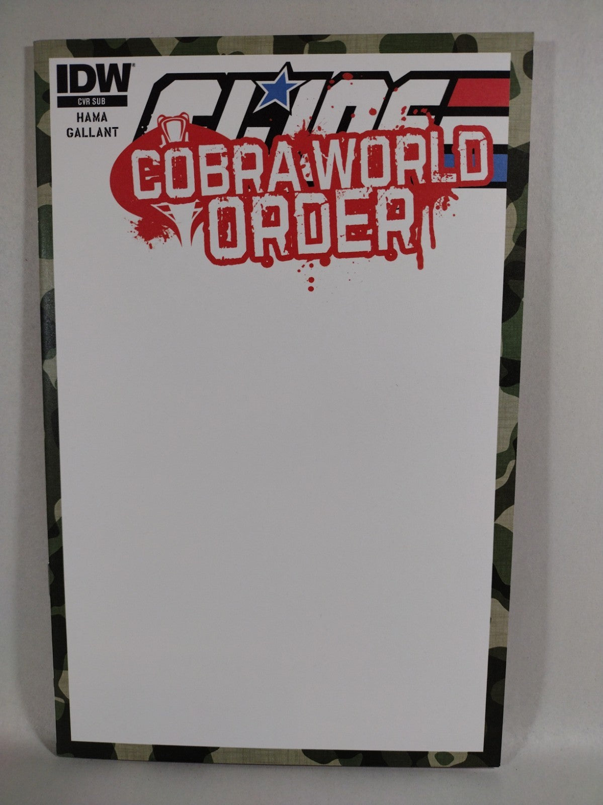 G.I. Joe Cobra World Order Prelude (2015) IDW Blank Variant Cover Comic NM
