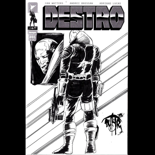 Destro #1 (2024) Image Skybound Comic Sketch Variant W Original Dave Castr Art