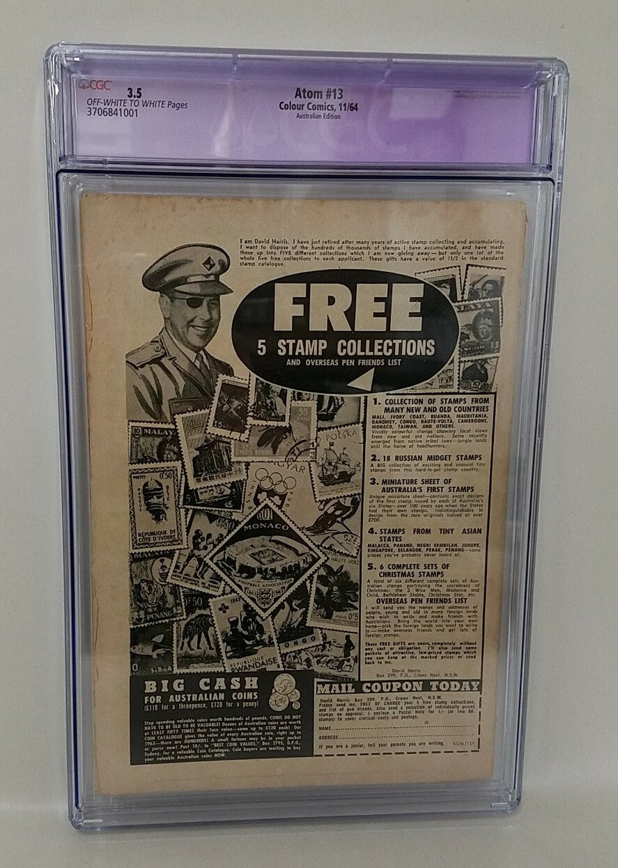 The Hundred #97 (1964) Atom 13 Cover Rare Australian Ed CGC 3.5 100 Pages Restor