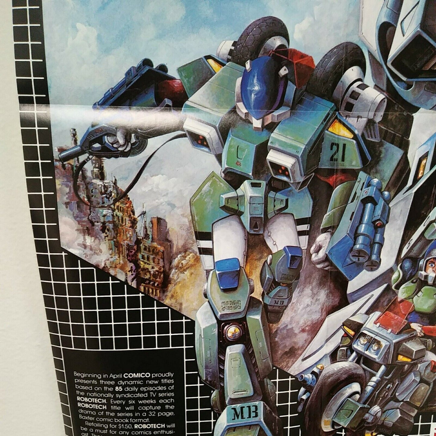  Robotech (1985) Comico Retailer Promotional Poster 20x28" Unused Folded