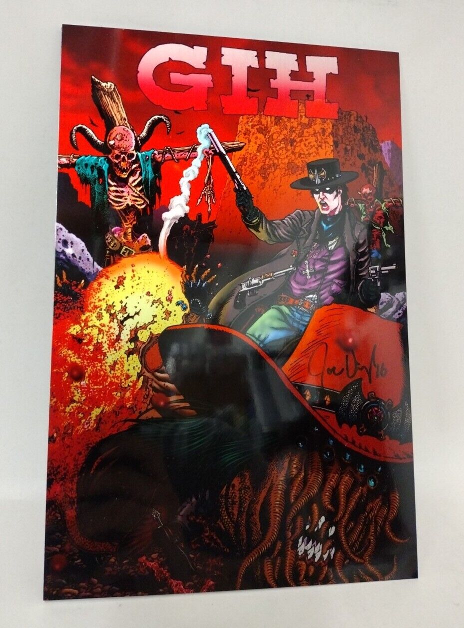 GIH Gunfighters In Hell #1 (2013) Metal Foil Cover Variant Signed Joe Vigil