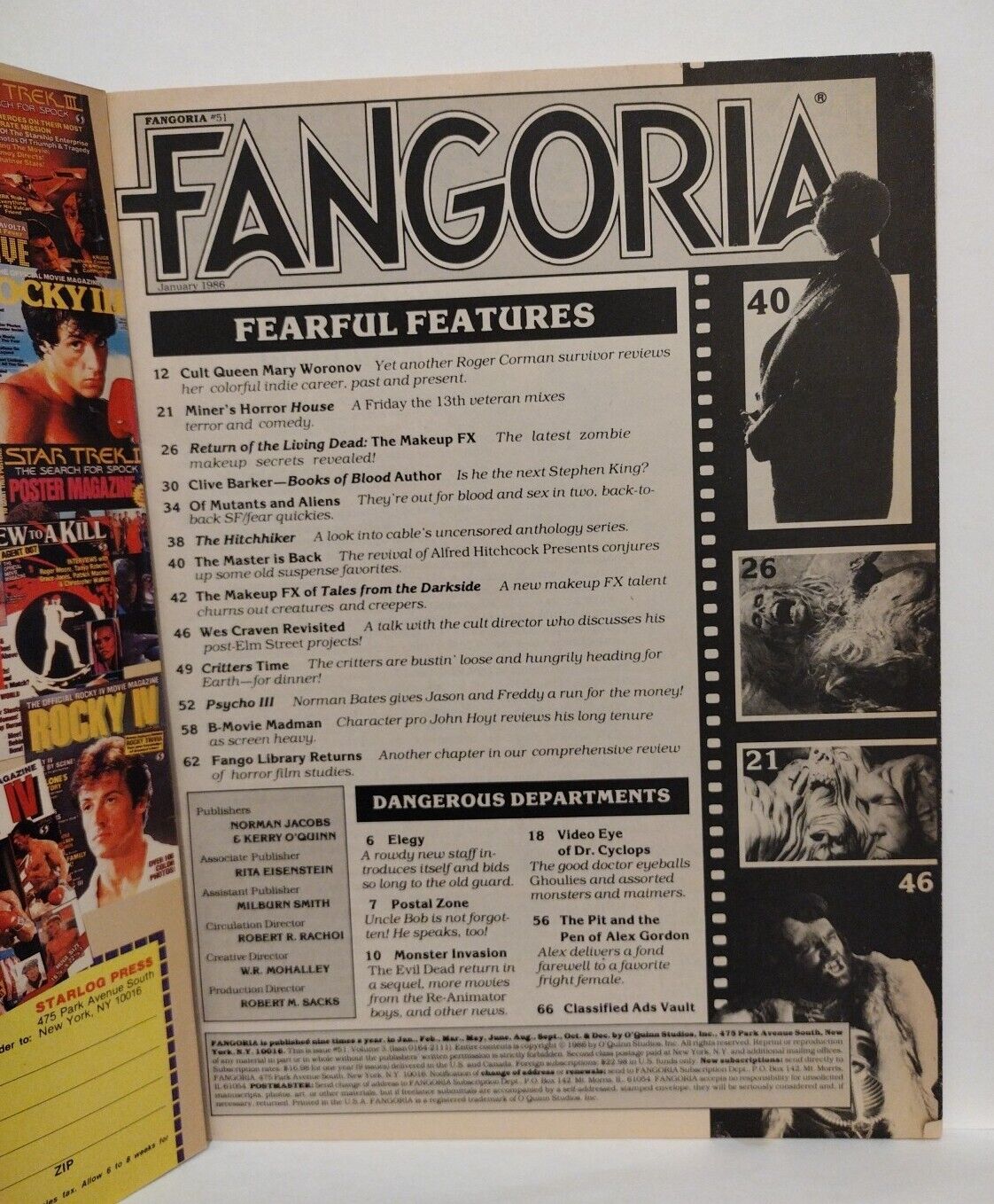 Fangoria Magazine #51 (1986) Starlog Nightmare On Elm St Poster ROTLD House