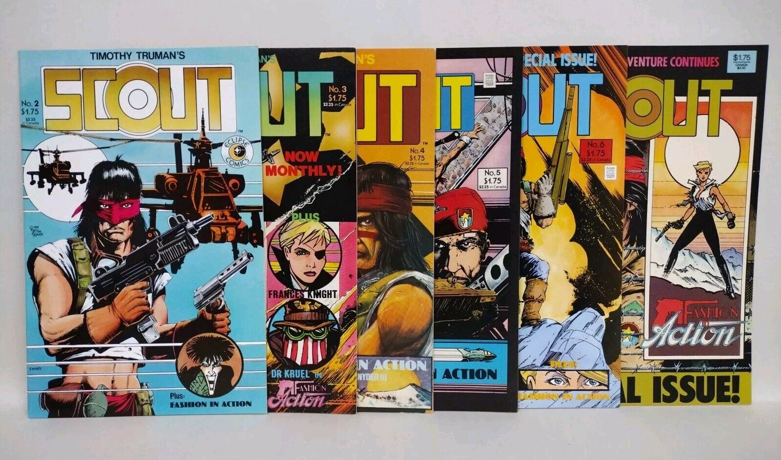 Scout (1985) Eclipse Comic Set Lot #2 3 4 5 6 7 Tim Truman Fashion In Action