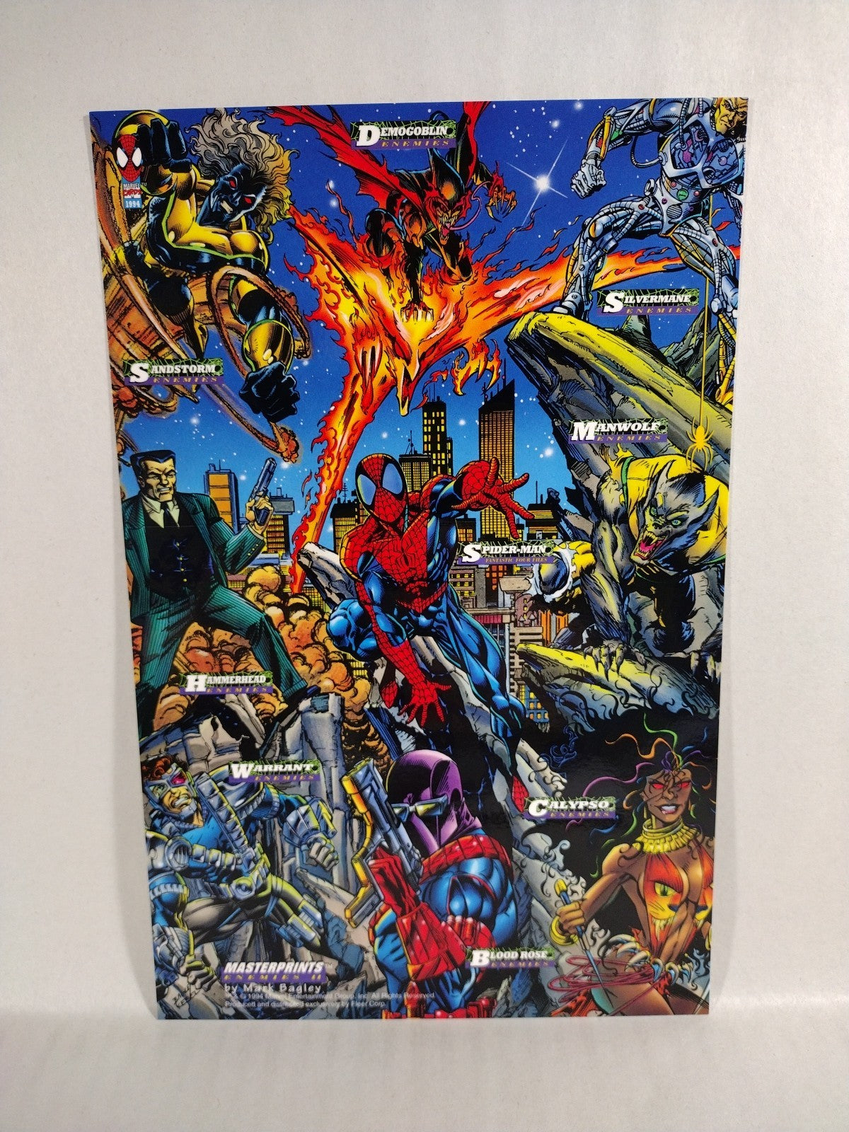 Marvel Master Prints (1994) Complete Fleer Uncut 9 Card Set Mark Bagley