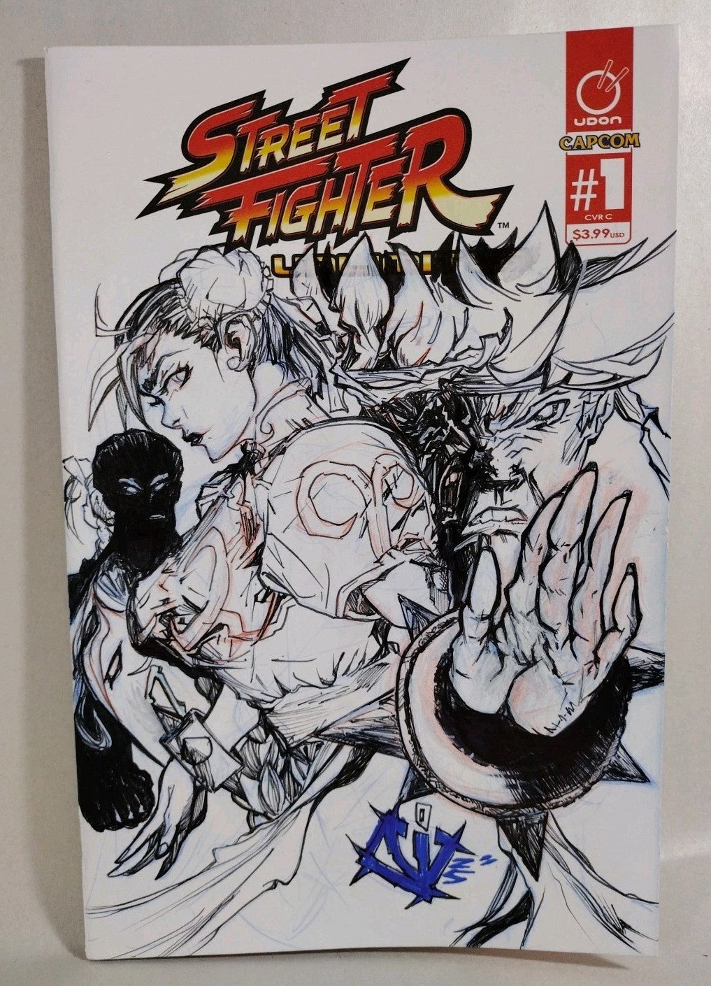 Street Fighter Unlimited 1 Sketch Cover Var Comic W Original Jose Guillen Art