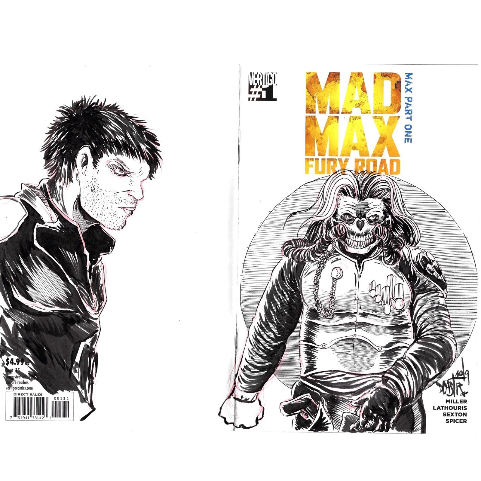 MAD MAX: FURY ROAD: MAX #1 Blank Variant Cover Comic W Original Art Dave Castr