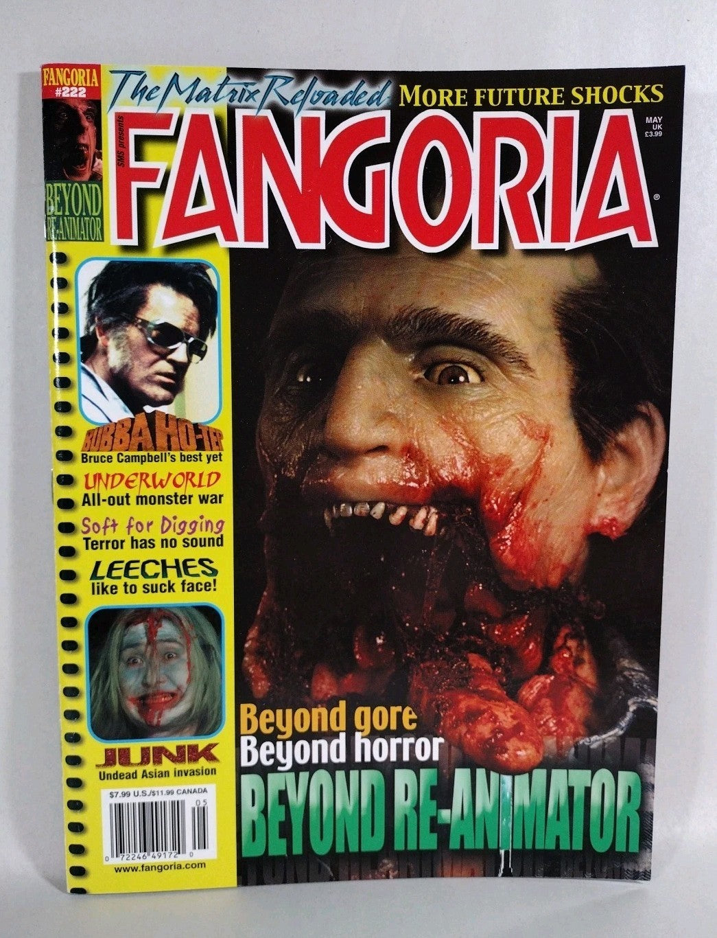FANGORIA Magazine 222 (2003) Re-Animator Bubba Ho-Tep Underworld Junk Leeches