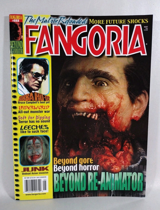 FANGORIA Magazine 222 (2003) Re-Animator Bubba Ho-Tep Underworld Junk Leeches