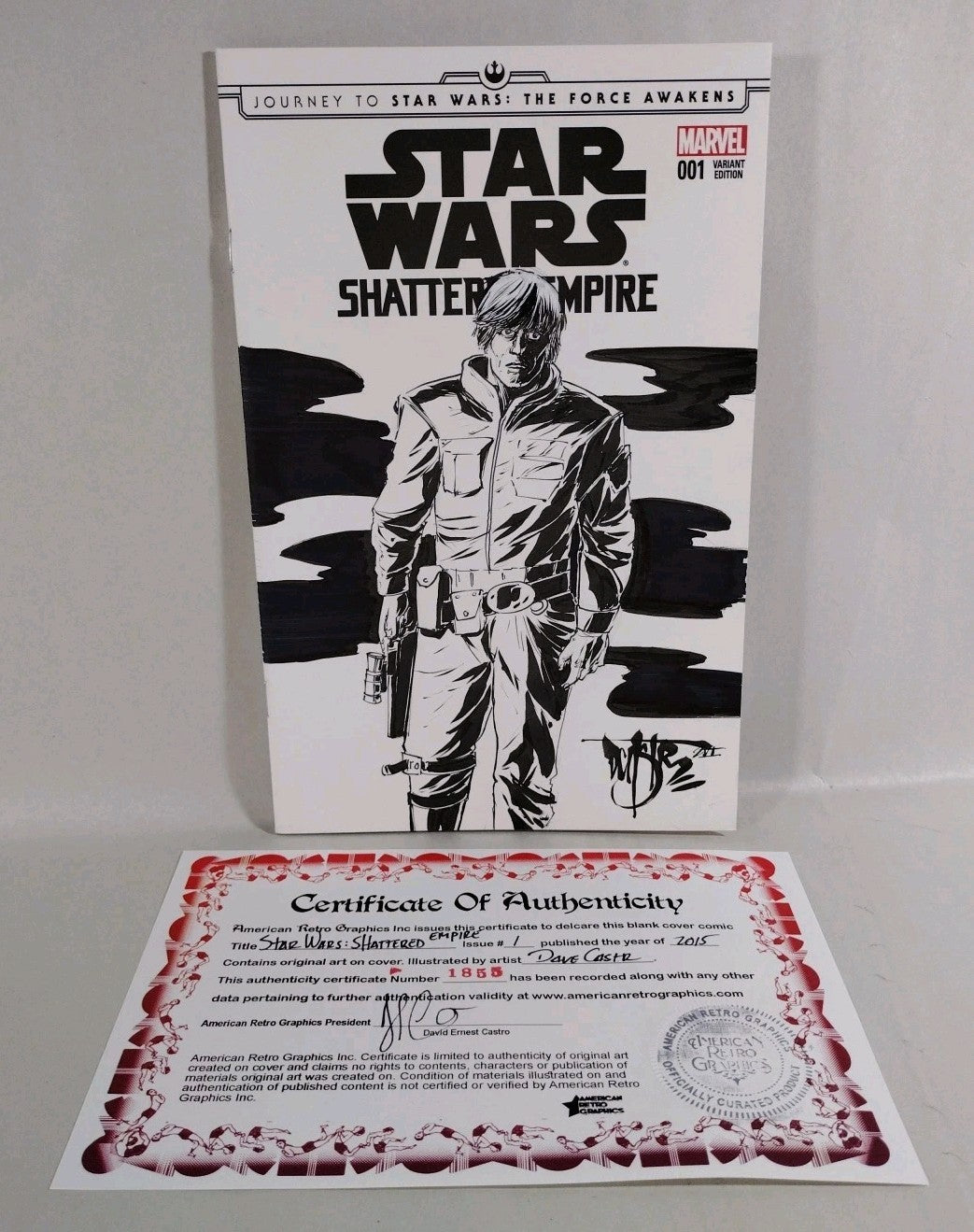 STAR WARS Shattered Empire #1 Marvel 2015 Sketch Var Cover W Original DCastr Art