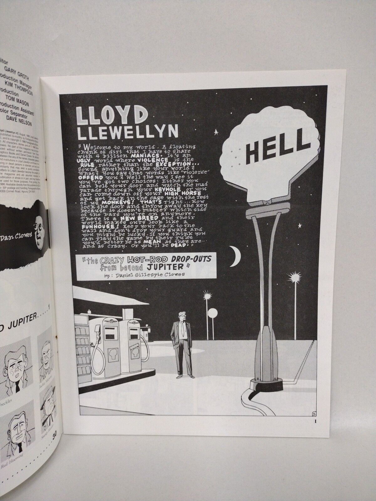 Lloyd Llewellyn (1986) #3 Daniel Clowes Fantagraphics Comic Magazine 1st Print 