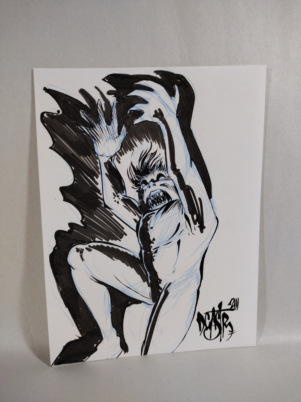 Stalky Monster Original Dave Castr 6 X 8" Comic  Illustration Art W ARG COA 82