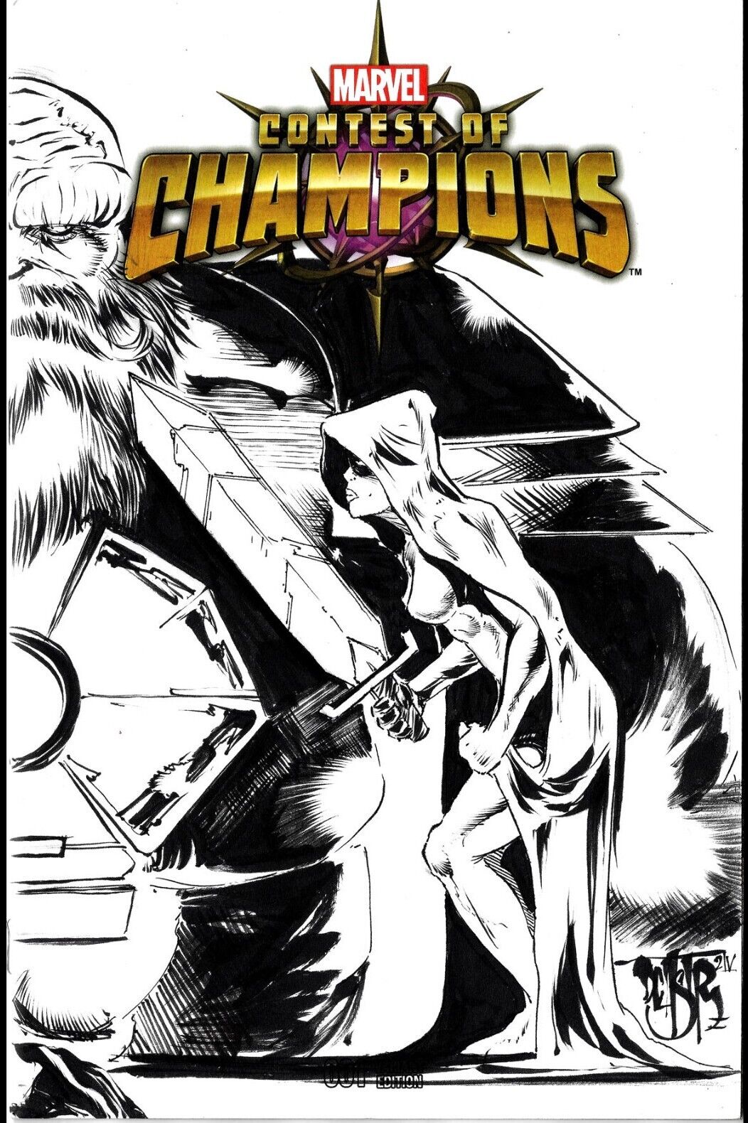 Contest Of Champions #1 (2015) Marvel Sketch Variant Comic W Original GAMORA Art