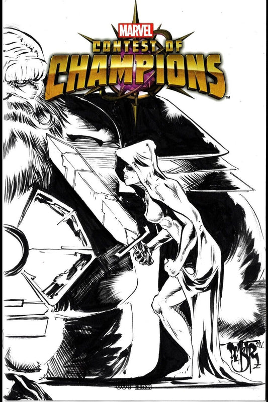 Contest Of Champions #1 (2015) Marvel Sketch Variant Comic W Original GAMORA Art