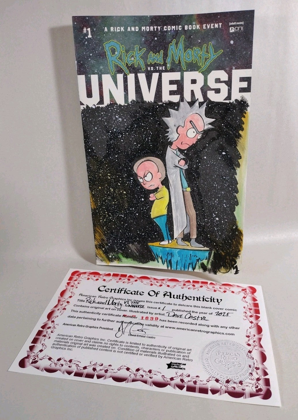 Rick And Morty Vs The Universe #1 Sketch Cover Comic W Original Dave Castr Art