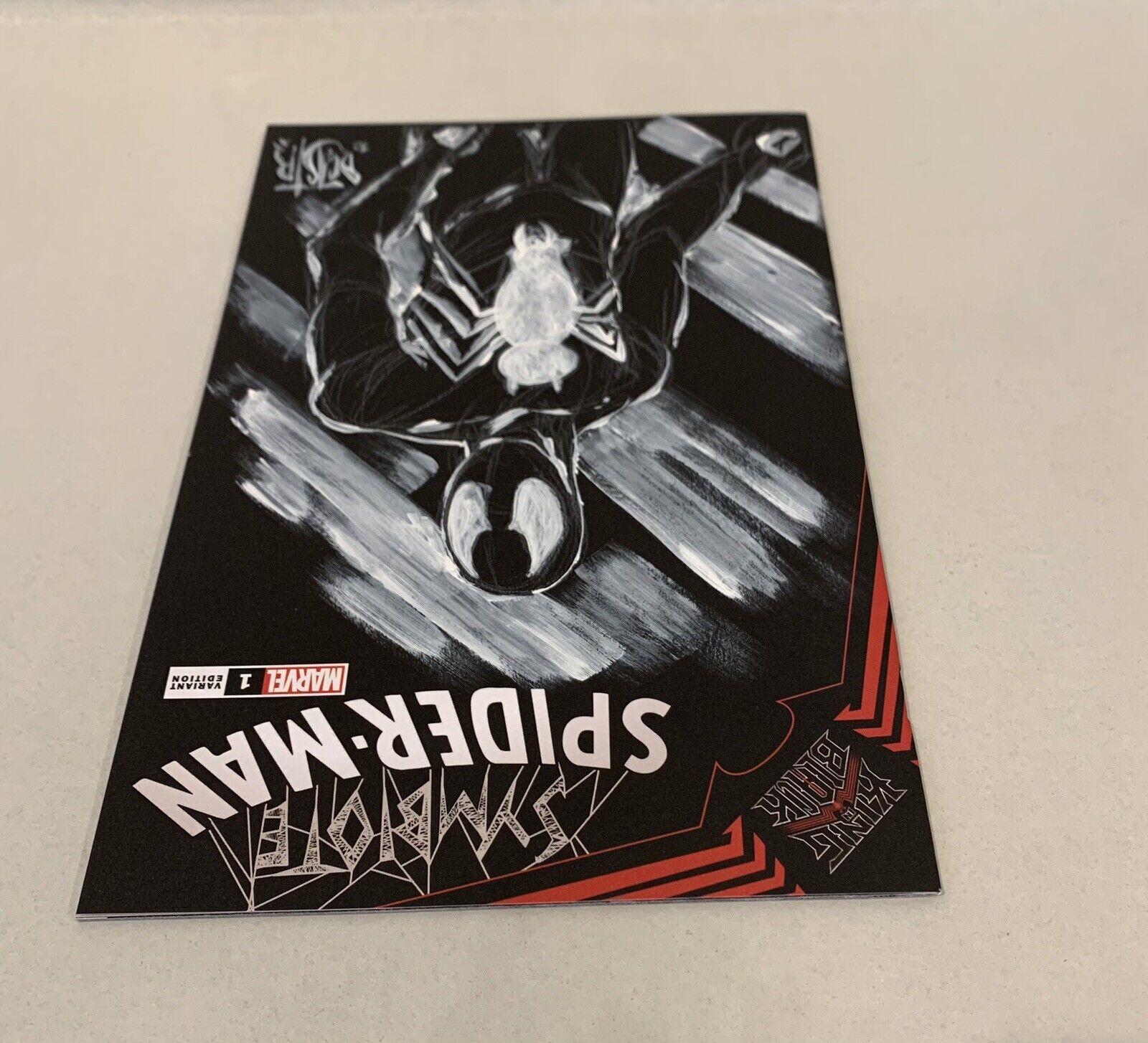 SYMBIOTE SPIDER-MAN #1 Blank Cover Variant  Comic w Original DAVE CASTR Art COA