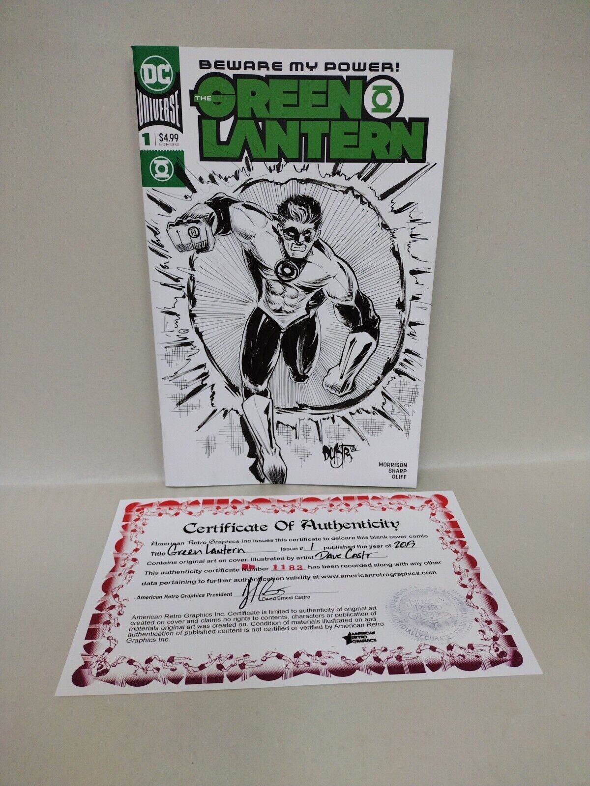 Green Lantern #1 (2019) DC Comic Sketch Variant W Original Dave Castr Art