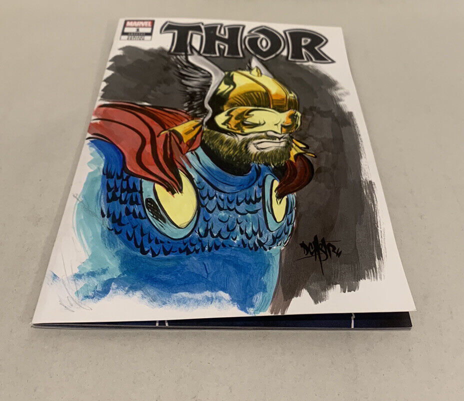 Thor #1 Blank Sketch Variant Cover Comic 2020 W Original Art Dave Castr