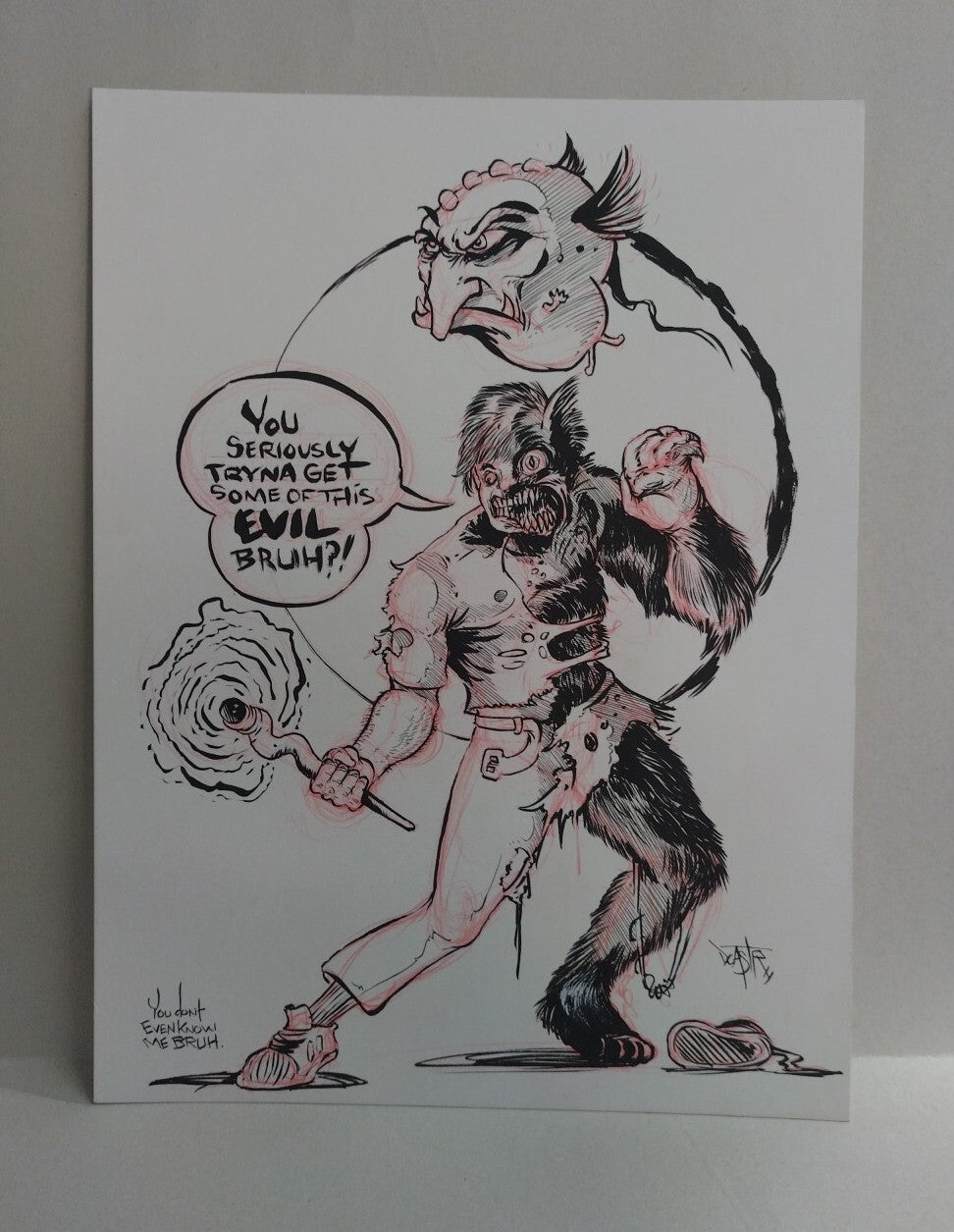 You Don't Even Know Me 9 x 12" Original Dave Castr Comic Illustration Art W COA