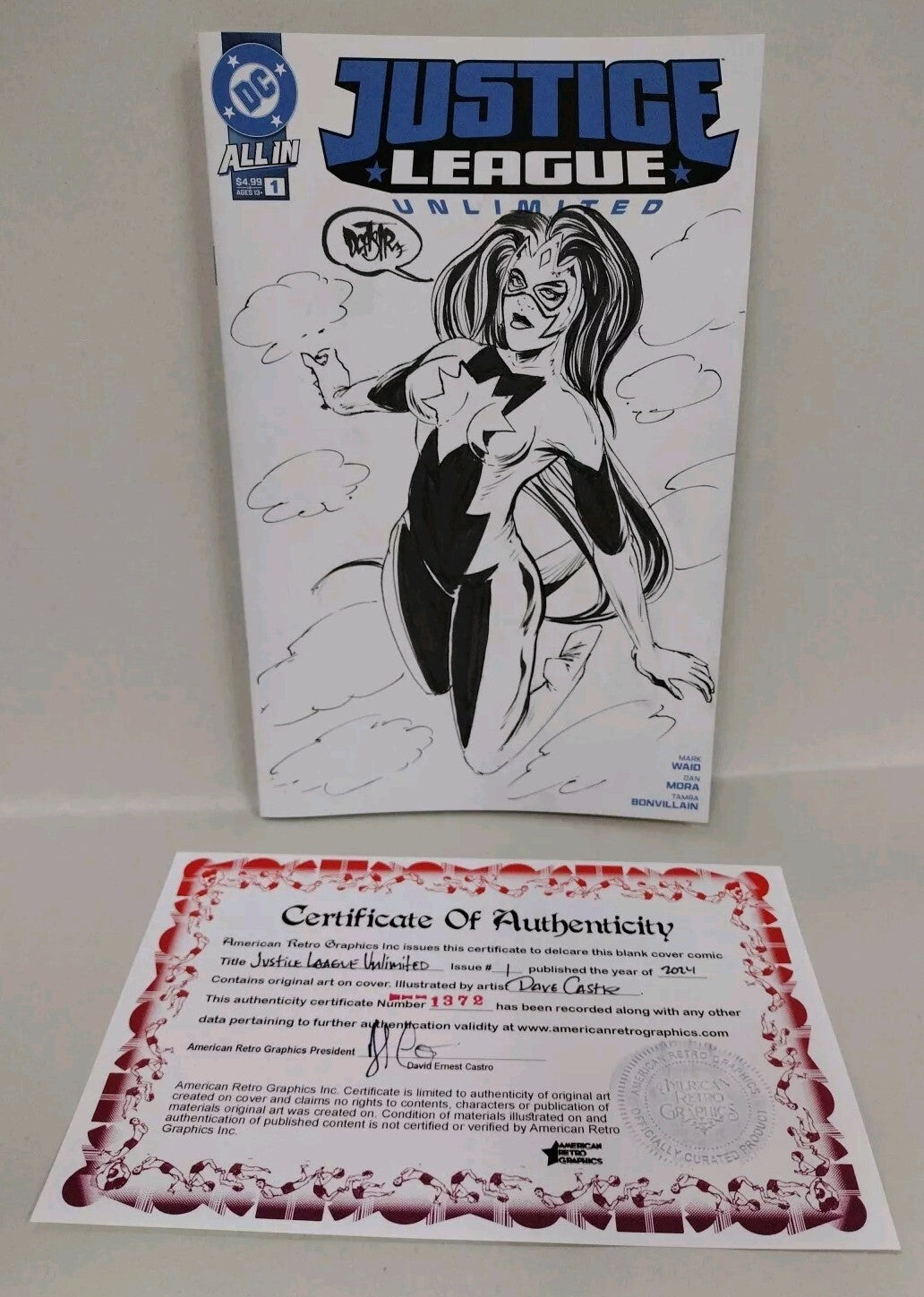 Justice League Unlimited #1 (2024) DC Sketch Variant Comic W Original DCastr Art