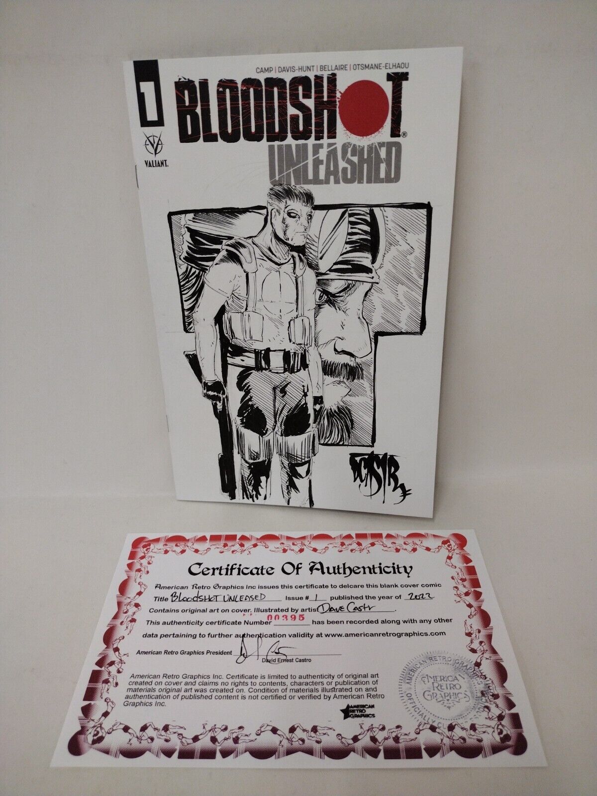 Bloodshot Unleashed 1 (2022) Valiant Comic Blank Cover w Original DCastr Art COA