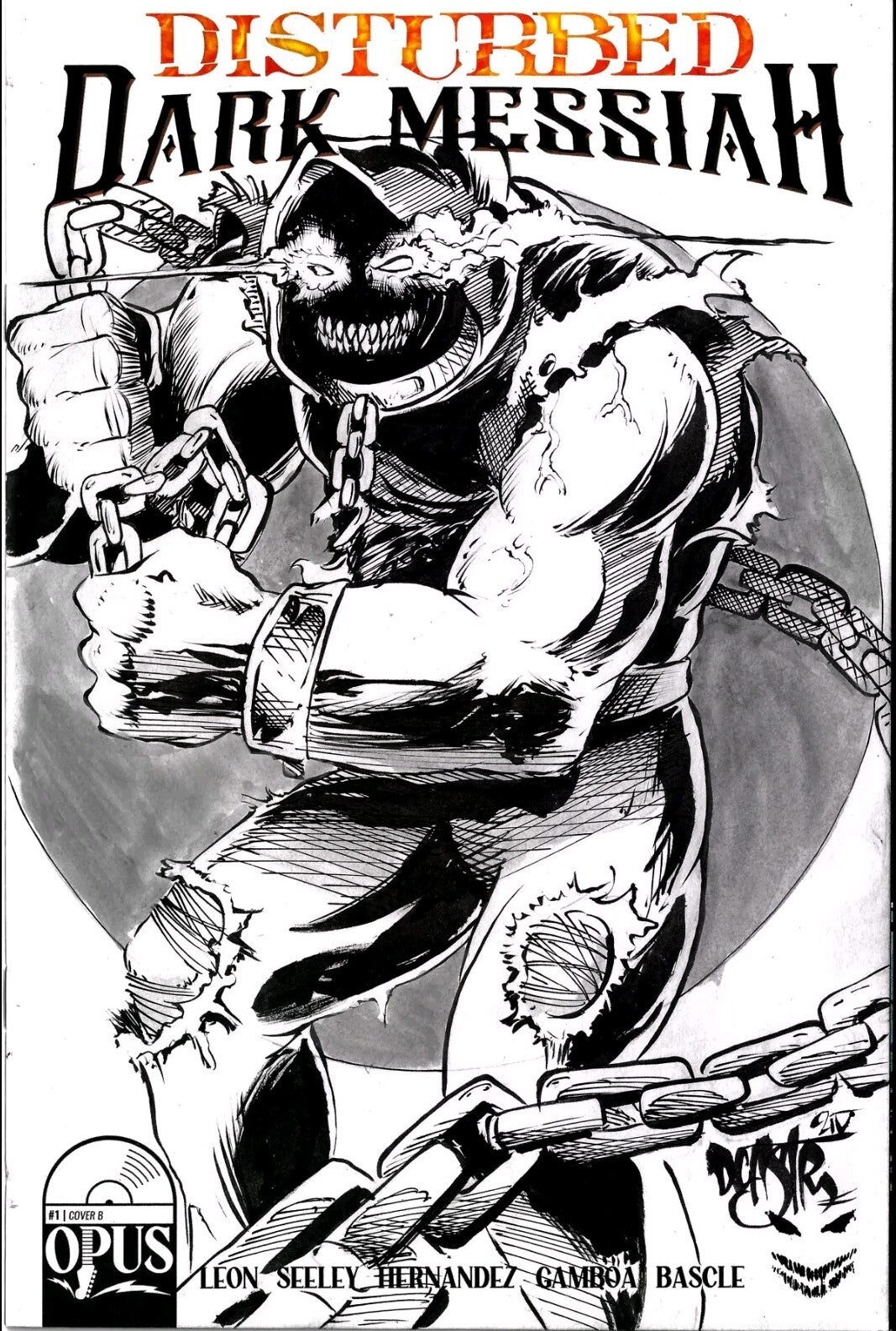 DISTURBED DARK MESSIAH #1 Opus Original Dave Castr Sketch Variant Cover Comic