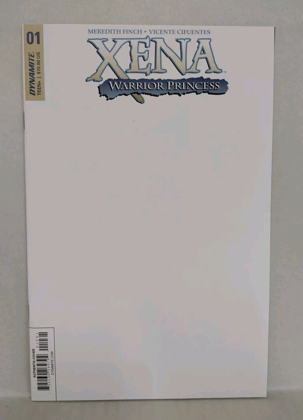 Xena Warrior Princess #1 (2018) Dynamite Comic Blank Sketch Cover Variant NM