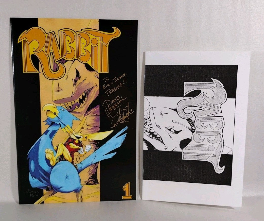 Rabbit #1 + Ashcan (1999) Sharkbait Press Comic Signed David Daniel Hedgecock