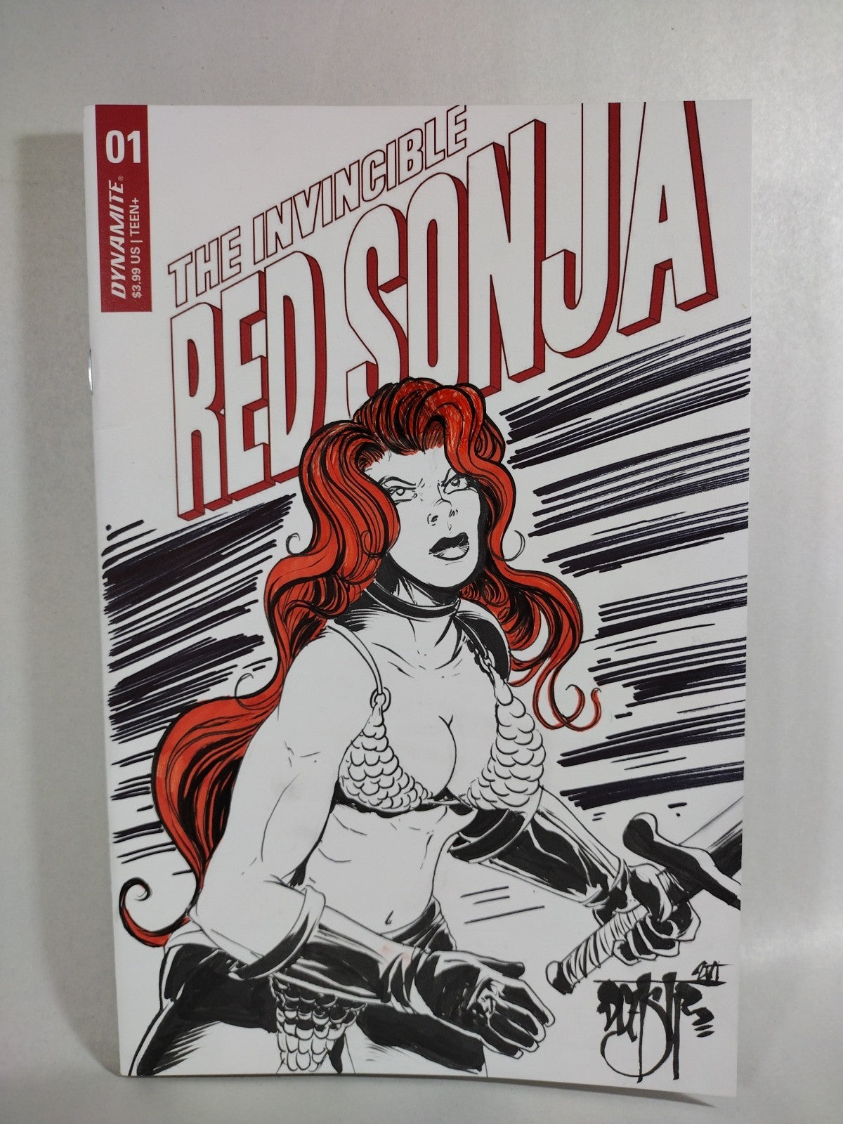 Invincible Red Sonja 1 Dynamite Comic Sketch Variant Cover W Original DCastr Art