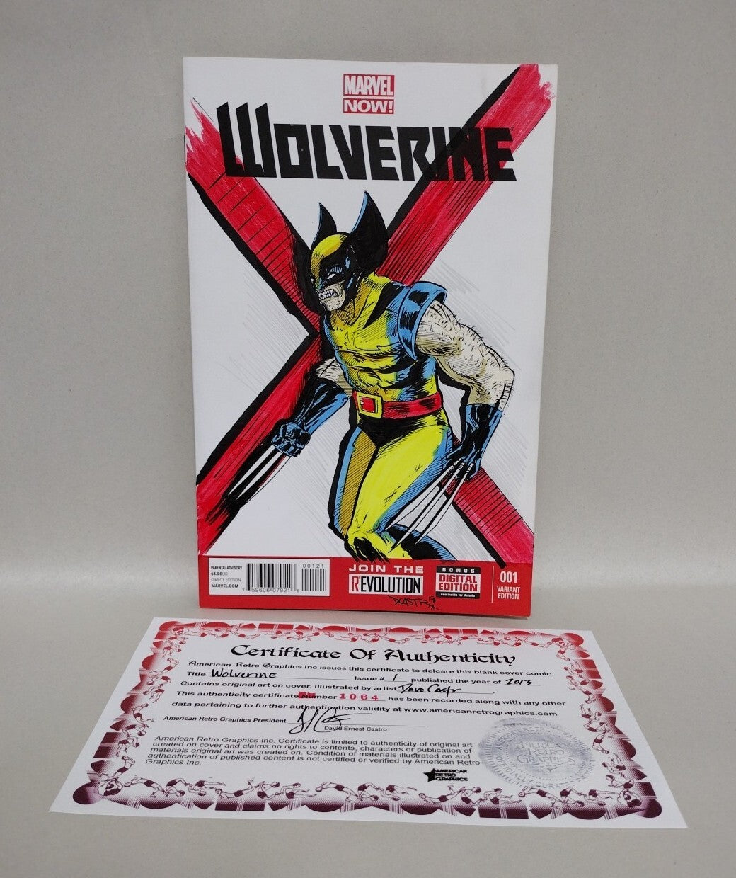 WOLVERINE #1 (2013) Marvel Sketch Variant Cover Comic w Original Dave Castr Art
