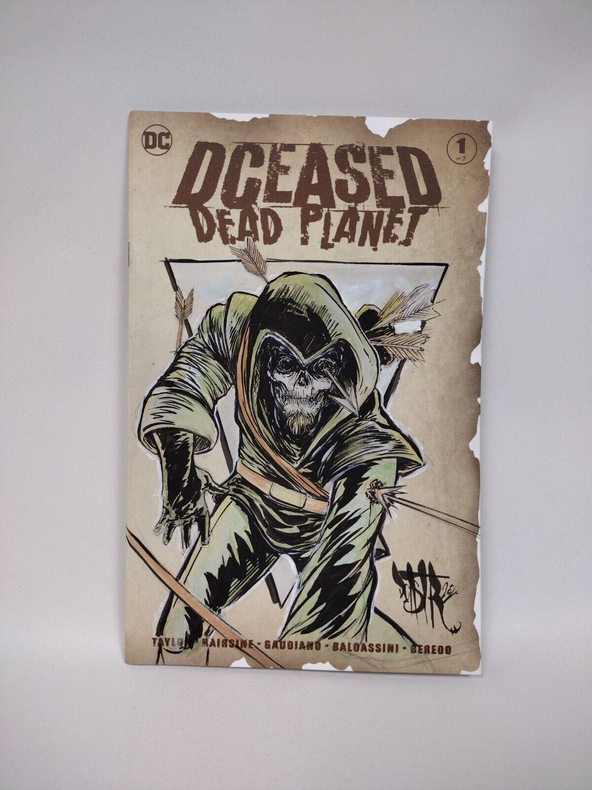 Dceased Dead Planet #1, 2020 Blank Cover Comic w Original Art GREEN ARROW DCastr