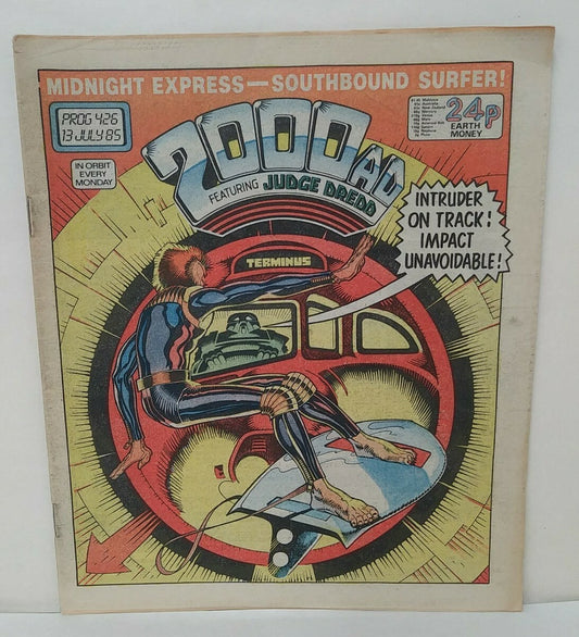 2000 AD Prog 426 (1985) Judge Death Anderson Midnight Surfer Newsprint Comic HTF