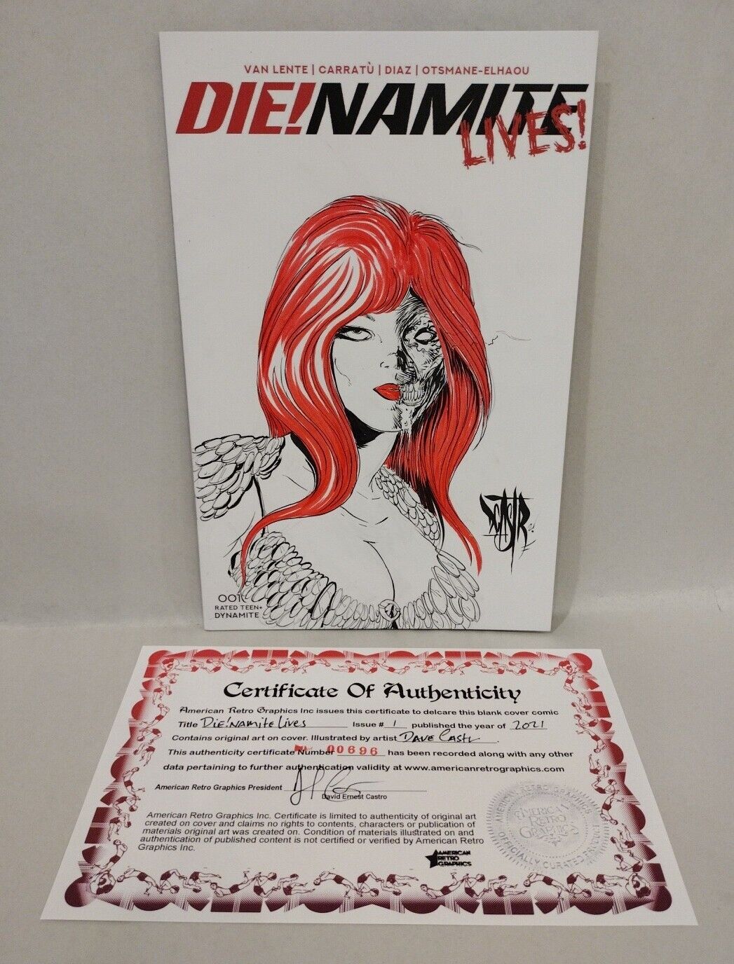 Die!namite Lives! #1 (2021) Dynamite Blank Sketch Variant Comic w Original Art