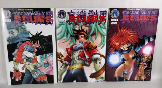 Mechanical Man Blues (1998) Complete Radio Comix Lot Set #1 2 3 Tsukasa Kotobuki